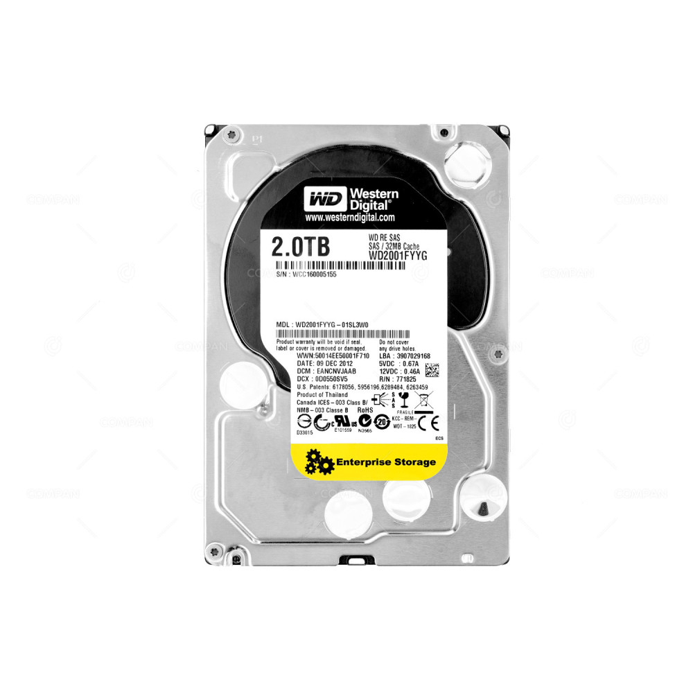 WD2001FYYG WD 2TB 7.2K 6G SAS 32MB CACHE 3.5 LFF HARD DRIVE WD2001FYYG-01SL3W0